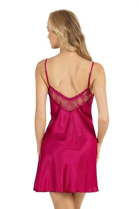 Aria's Closet Vişne Kısa Saten Gecelik 8205