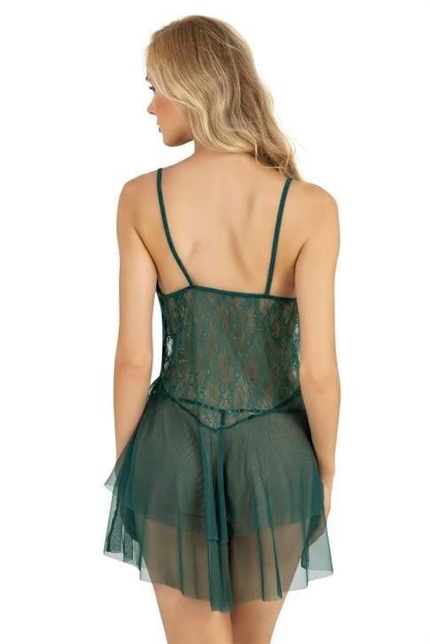 Aria's Closet Su Yeşili Kısa Tül Gecelik 4216
