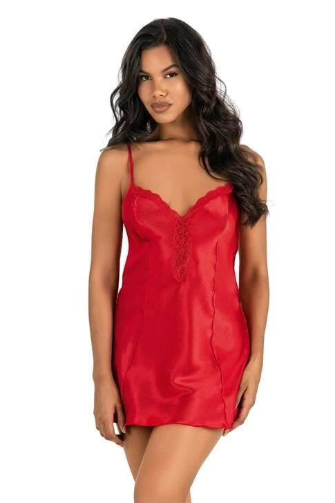 Aria's Closet Kırmızı Kısa Saten Gecelik 8202