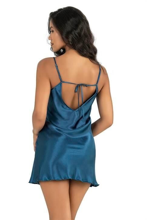 Aria's Closet Mavi Kısa Saten Gecelik 8206