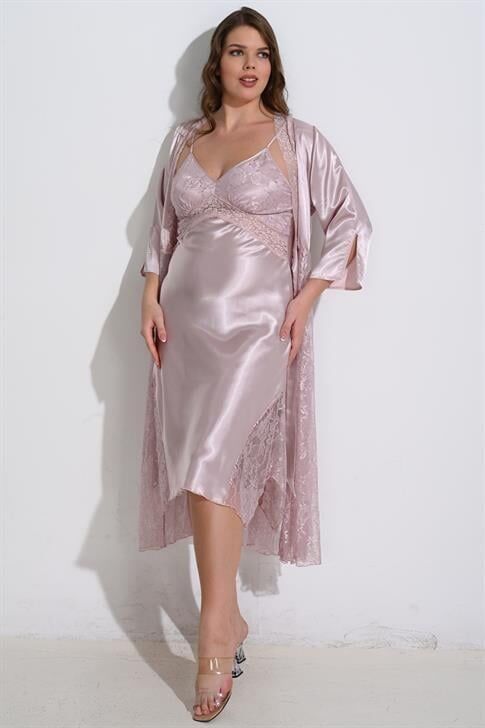 Aria's Closet 2'li Pudra Sabahlık Takımı Bigsize 6220
