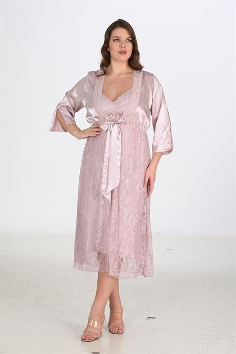 Aria's Closet 2'li Pudra Sabahlık Takımı Bigsize 6220