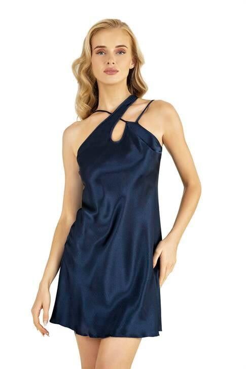 Aria's Closet Lacivert Kısa Saten Gecelik 8207