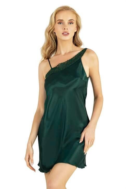 Aria's Closet Yeşil Kısa Saten Gecelik 8228