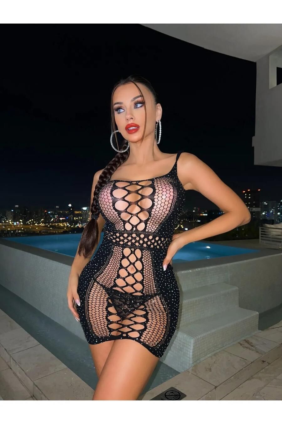 Aria's Closet Özel Tasarım Siyah Fantezi Vücut Çorabı