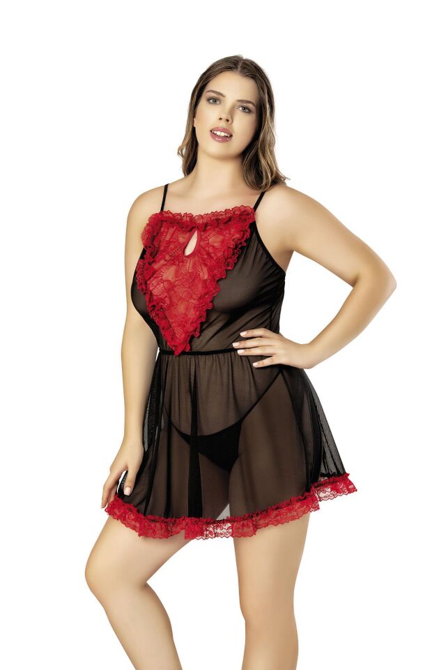 Aria's Closet Büyük Beden Fantezi Tül Gecelik