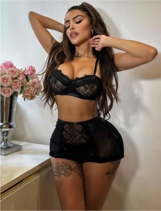 Aria's Closet Siyah Dantelli Etekli Fantezi Sütyen Jartiyer Takım