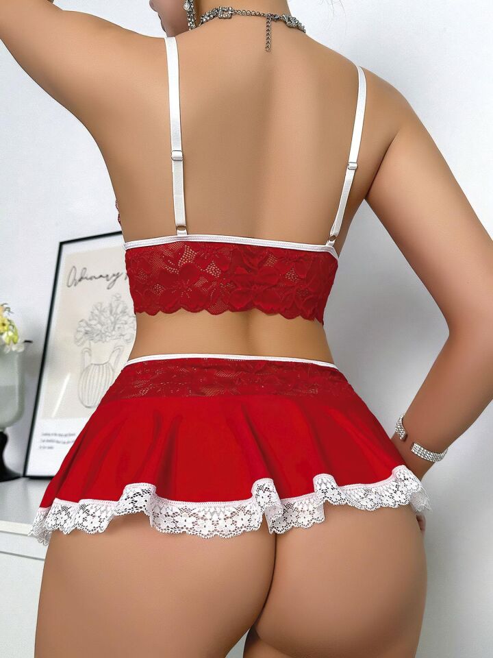 Aria's Closet Bustiyer ve Mini Etekli Fantezi Hemşire Kostümü