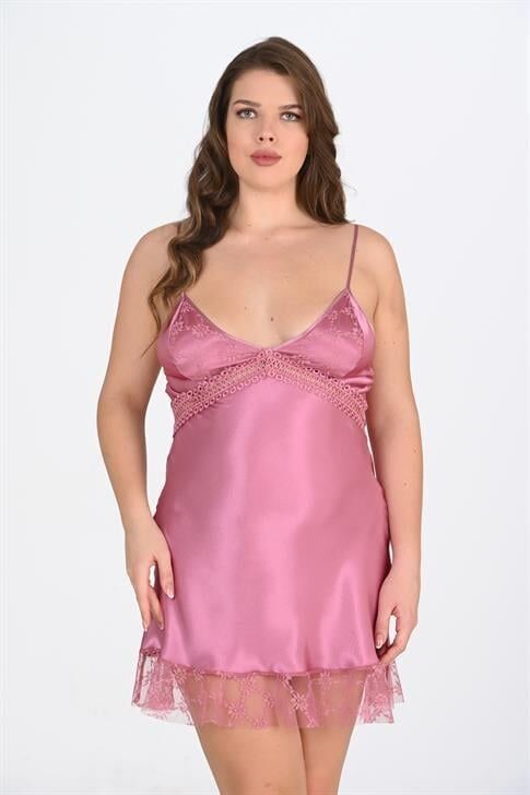 Aria's Closet Büyük Beden Gülkurusu Gecelik