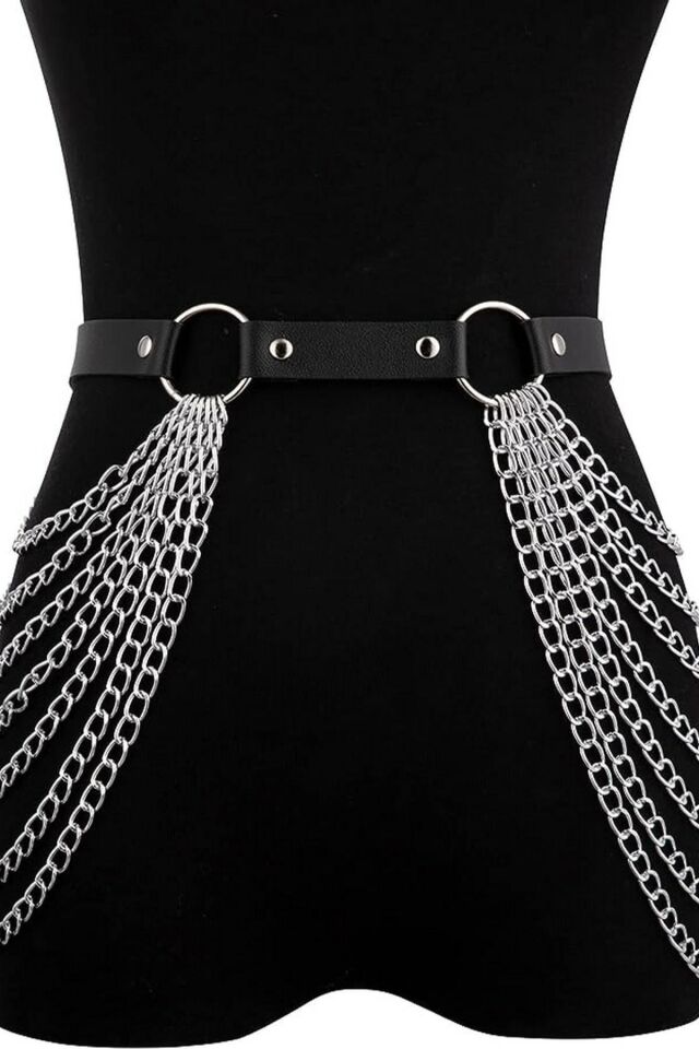 Zincirli Deri Harness Sexi Takım Kostüm 800396