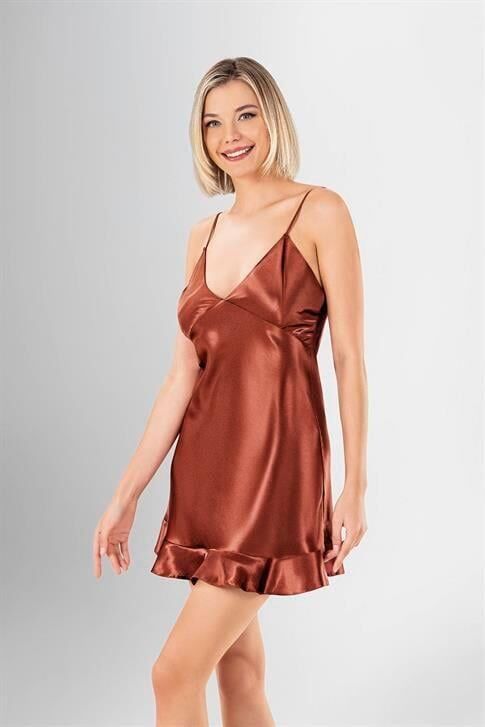 Aria's Closet 2 li Kısa Sabahlık Takımı Kiremit